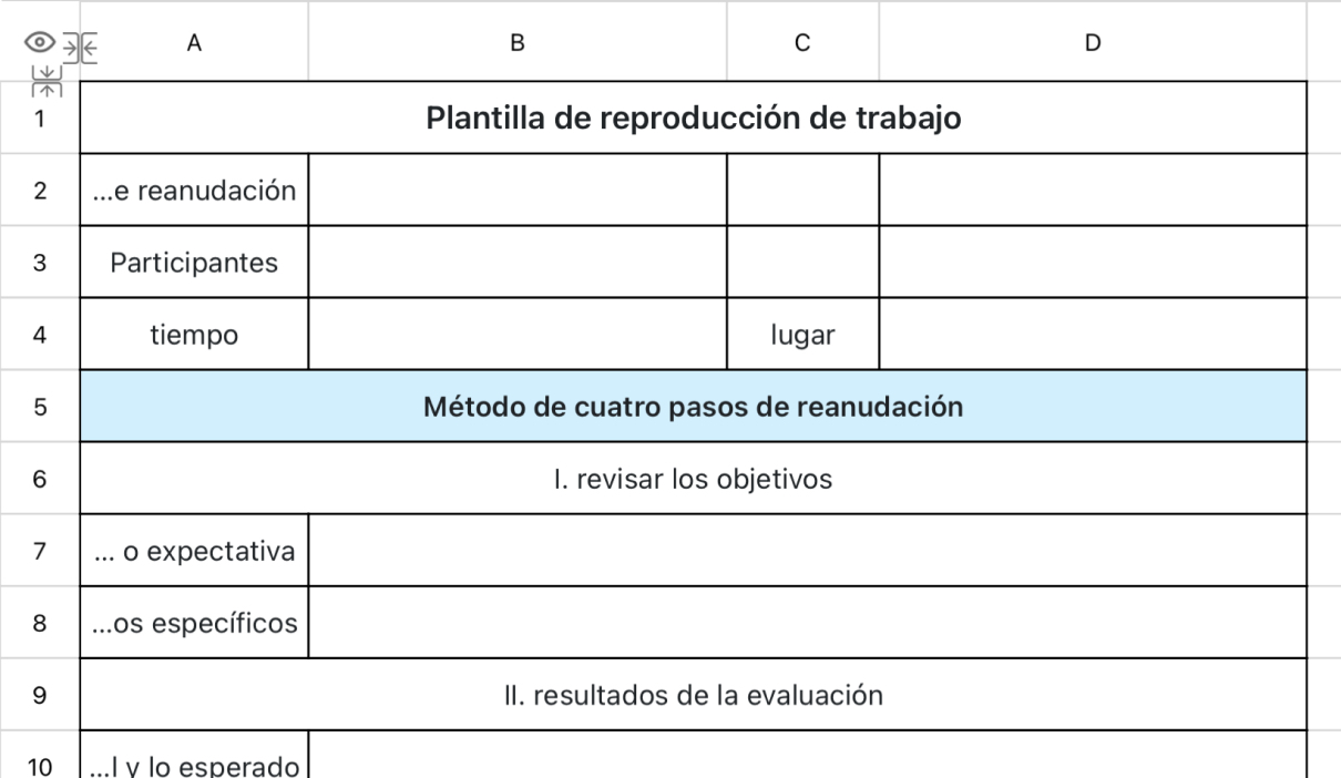 Plantilla de reproducción de trabajo